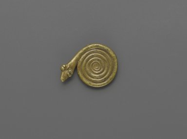 Akan. <em>Gold-weight (abrammuo): snake</em>, 19th–20th century. Cast brass, 1/8 x 1 1/4 in. (0.3 x 3.2 cm). Brooklyn Museum, Gift of Mr. and Mrs. Franklin H. Williams, 88.192.103. Creative Commons-BY (Photo: Brooklyn Museum, 88.192.103_PS6.jpg)