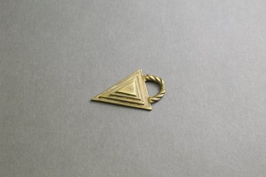 Akan. <em>Gold-weight (abrammuo): geometric</em>, 19th-20th century. Copper alloy, 2 x 1 1/4 x 1/4 in. Brooklyn Museum, Gift of Mr. and Mrs. Franklin H. Williams, 88.192.126. Creative Commons-BY (Photo: Brooklyn Museum, 88.192.126_front_PS5.jpg)