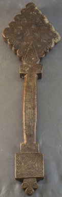 Amhara. <em>Hand Cross (mäsqäl)</em>, 19th or 20th century. Wood, 15 3/4 x 4 5/8 x 7/8 in. (39.9 x 11.8 x 2.2 cm). Brooklyn Museum, Gift of Mr. and Mrs. Franklin H. Williams, 88.192.14. Creative Commons-BY (Photo: Brooklyn Museum, 88.192.14_front_PS10.jpg)