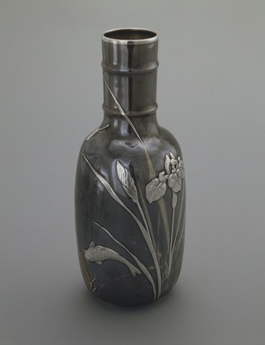 Tiffany & Company (American, founded 1853). <em>Vase with Liner</em>, ca. 1880. Silver, copper, brass, and silver-copper-zinc alloy, 11 x 5 x 5 in. (27.9 x 12.7 x 12.7 cm). Brooklyn Museum, Designated Purchase Fund, 88.69a-b. Creative Commons-BY (Photo: Brooklyn Museum, 88.69a-b_SL3.jpg)