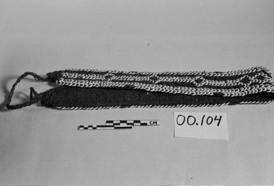  <em>Belt</em>. Fiber, shell, 1 15/16 x 14 9/16 in. (5 x 37 cm). Brooklyn Museum, Brooklyn Museum Collection, 00.104. Creative Commons-BY (Photo: Brooklyn Museum, CUR.00.104_bw.jpg)