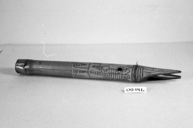  <em>Pipe</em>. Bamboo, pigment, 10 1/4 x 25 in. (26 x 63.5 cm). Brooklyn Museum, Brooklyn Museum Collection, 00.146. Creative Commons-BY (Photo: Brooklyn Museum, CUR.00.146_bw.jpg)