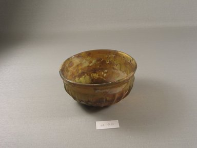  <em>Deep Bowl of Molded Glass</em>, 1st century B.C.E. – 1st century C.E. Glass, 2 1/4 x greatest diam. 4 15/16 in. (5.7 x 12.5 cm). Brooklyn Museum, Gift of Robert B. Woodward, 01.120. Creative Commons-BY (Photo: Brooklyn Museum, CUR.01.120.jpg)