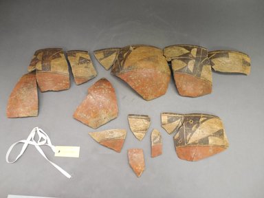 Haak’u (Acoma Pueblo). <em>Bowl Fragments</em>. Clay, slip Brooklyn Museum, By exchange, 01.1535.2176. Creative Commons-BY (Photo: Brooklyn Museum, CUR.01.1535.2176.jpg)