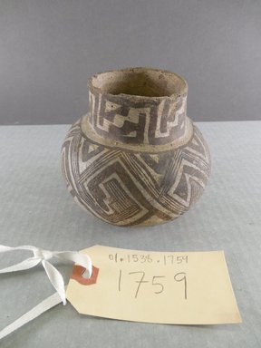 Ancient Pueblo. <em>Jar</em>. Clay, slip, 4 1/8 x 4 3/8 in. (10.5 x 11.1 cm). Brooklyn Museum, Gift of Charles A. Schieren, 01.1538.1759. Creative Commons-BY (Photo: Brooklyn Museum, CUR.01.1538.1759.jpg)