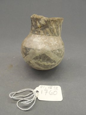 Ancestral Pueblo. <em>Jar</em>. Clay, slip, pigment, 3 1/2 x 3 in. (8.9 x 7.6 cm). Brooklyn Museum, Gift of Charles A. Schieren, 01.1538.1760. Creative Commons-BY (Photo: Brooklyn Museum, CUR.01.1538.1760.jpg)