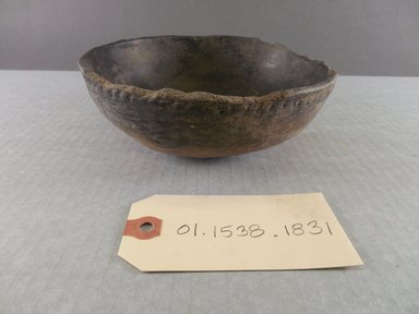 Ancestral Pueblo. <em>Blackware Bowl</em>, 700-1050 C.E. Clay, 2 1/4 x 6 1/4 in.  (5.7 x 15.9 cm). Brooklyn Museum, Gift of Charles A. Schieren, 01.1538.1831. Creative Commons-BY (Photo: Brooklyn Museum, CUR.01.1538.1831.jpg)