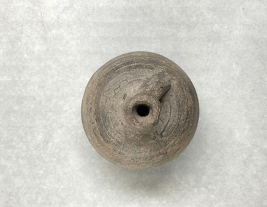  <em>Jar</em>. Clay, slip, 2 7/16 × Diam. 2 5/16 in. (6.2 × 5.8 cm). Brooklyn Museum, Gift of the Egypt Exploration Society, 02.219. Creative Commons-BY (Photo: , CUR.02.219_view03.jpg)