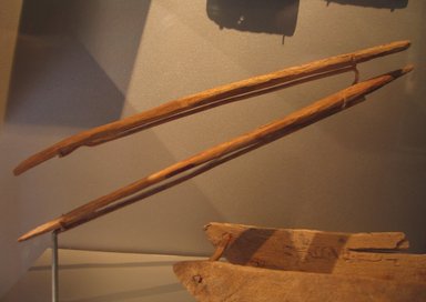  <em>Model Hoe</em>, ca. 1478-1458 B.C.E. Wood, 02.227a: Diam. 1/2 × 12 3/16 in. (1.3 × 31 cm). Brooklyn Museum, Gift of the Egypt Exploration Fund, 02.227a-b. Creative Commons-BY (Photo: Brooklyn Museum, CUR.02.227a-b_erg456.jpg)