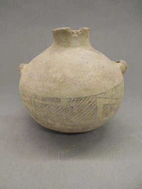 Ancient Pueblo (Anasazi). <em>Decorated Canteen</em>. Clay, slip, pigment, 5 1/8 x 5 5/8 in. (13 x 14.3 cm). Brooklyn Museum, Gift of Charles A. Schieren, 02.256.2817. Creative Commons-BY (Photo: Brooklyn Museum, CUR.02.256.2817_view1.jpg)