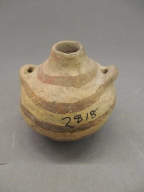 Ancient Pueblo. <em>Miniature Canteen</em>. Clay, 2 1/2 x 3 in. (6.4 x 7.6 cm). Brooklyn Museum, Gift of Charles A. Schieren, 02.256.2818. Creative Commons-BY (Photo: Brooklyn Museum, CUR.02.256.2818.jpg)