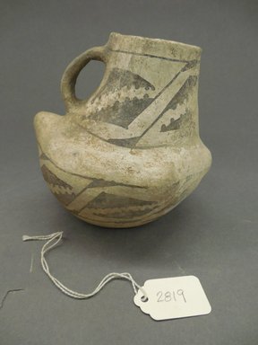 Ancient Pueblo (Anasazi). <em>Duck-shaped Pitcher</em>. Clay, slip, pigment, 4 7/8 x 5 3/8 in. (12.4 x 13.7 cm). Brooklyn Museum, Gift of Charles A. Schieren, 02.256.2819. Creative Commons-BY (Photo: Brooklyn Museum, CUR.02.256.2819.jpg)