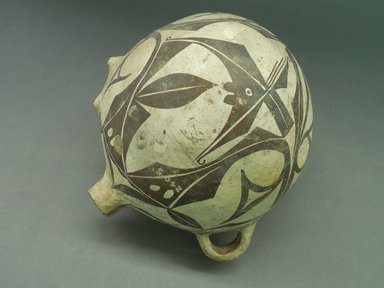Haak’u (Acoma Pueblo). <em>Canteen or Jar</em>. Clay, slip, 11 x 1 1/2 in. (27.9 x 3.8 cm). Brooklyn Museum, Riggs Pueblo Pottery Fund, 02.257.2405. Creative Commons-BY (Photo: Brooklyn Museum, CUR.02.257.2405_view1.jpg)
