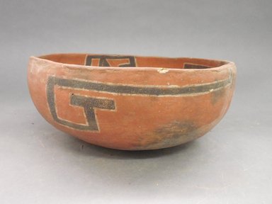 Ancient Pueblo (Anasazi). <em>Pindale Polychrome Bowl</em>. Clay, 4 x 10 1/8 in.  (10.2 x 25.7 cm). Brooklyn Museum, Riggs Pueblo Pottery Fund, 02.257.2443. Creative Commons-BY (Photo: Brooklyn Museum, CUR.02.257.2443_view1.jpg)