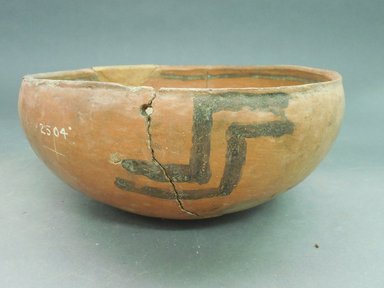 Ancient Pueblo. <em>Bowl</em>. Clay, slip, 3 7/8 x 8 1/2 in. (9.8 x 21.6 cm). Brooklyn Museum, Riggs Pueblo Pottery Fund, 02.257.2504. Creative Commons-BY (Photo: Brooklyn Museum, CUR.02.257.2504_view1.jpg)