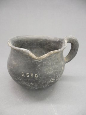 Pueblo (unidentified). <em>Pitcher</em>. Clay, slip, 3 1/4 x 4 1/4 in. (8.3 x 10.8 cm). Brooklyn Museum, Riggs Pueblo Pottery Fund, 02.257.2550. Creative Commons-BY (Photo: Brooklyn Museum, CUR.02.257.2550.jpg)