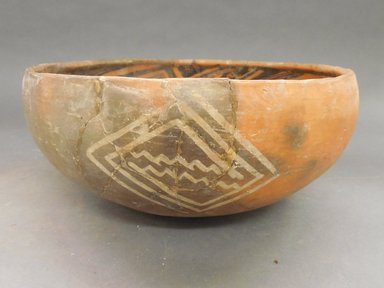 Ancestral Pueblo. <em>Heshotauthla Polychrome Bowl</em>, 1275-1400C.E. Clay, slip, 4 3/4 x 6 1/8 in.  (12.1 x 15.6 cm). Brooklyn Museum, Riggs Pueblo Pottery Fund, 02.257.2565. Creative Commons-BY (Photo: Brooklyn Museum, CUR.02.257.2565_view1.jpg)