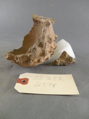 Ancient Pueblo (Anasazi). <em>Knobbed Bowl</em>. Clay, slip, 3 3/8 x 1 in.  (8.6 x 2.5 cm). Brooklyn Museum, Riggs Pueblo Pottery Fund, 02.257.2598. Creative Commons-BY (Photo: Brooklyn Museum, CUR.02.257.2598.jpg)