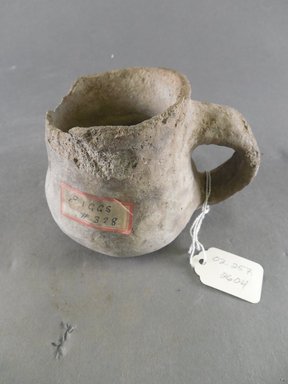 Ancestral Pueblo. <em>Mug with Handle</em>. Clay, slip, 3 1/2 x 4 1/2 in. (8.9 x 11.4 cm). Brooklyn Museum, Riggs Pueblo Pottery Fund, 02.257.2604. Creative Commons-BY (Photo: Brooklyn Museum, CUR.02.257.2604.jpg)