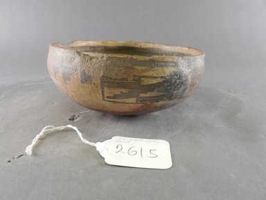 Ancient Pueblo (Anasazi). <em>Bowl</em>. Clay, slip, 2 7/8 x 6 1/8 in.  (7.3 x 15.6 cm). Brooklyn Museum, Riggs Pueblo Pottery Fund, 02.257.2615. Creative Commons-BY (Photo: Brooklyn Museum, CUR.02.257.2615_view1.jpg)