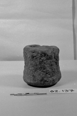 Hawaiian. <em>Stone Lamp</em>, before 1902. Stone, 4 3/4 x 4 3/4 in (12 x 12 cm). Brooklyn Museum, Gift of George C. Brackett and Robert B. Woodward, 02.258.2645. Creative Commons-BY (Photo: Brooklyn Museum, CUR.02.258.2645_bw.jpg)