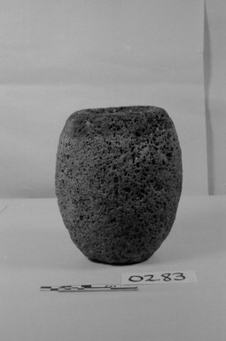 Hawaiian. <em>Stone Lamp</em>. Stone, 6 11/16 x 5 1/8in. (17 x 13cm). Brooklyn Museum, Gift of George C. Brackett and Robert B. Woodward, 02.258.2664. Creative Commons-BY (Photo: Brooklyn Museum, CUR.02.258.2664_bw.jpg)