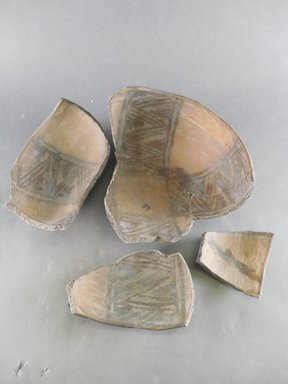 Ancient Pueblo. <em>Bowl Fragments</em>. Clay, slip, 3 3/4 x 8 in. (9.5 x 20.3 cm). Brooklyn Museum, Gift of Charles A. Schieren, 02.259.2703. Creative Commons-BY (Photo: Brooklyn Museum, CUR.02.259.2703.jpg)