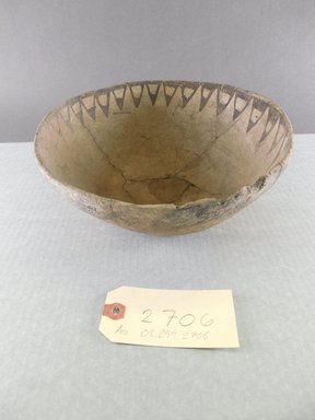 Ancient Pueblo (Anasazi). <em>Bowl</em>. Clay, slip, 4 1/8 x 8 3/4 in. (10.5 x 22.2 cm). Brooklyn Museum, Gift of Charles A. Schieren, 02.259.2706. Creative Commons-BY (Photo: Brooklyn Museum, CUR.02.259.2706.jpg)
