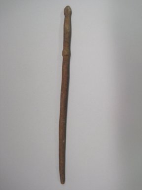Ancestral Hopi Pueblo. <em>Plume Stick with Carved Head</em>, 1070-1300. Wood, 7/16 × 1/2 × 14 1/4 in. (1.1 × 1.3 × 36.2 cm). Brooklyn Museum, Museum Expedition 1903, Purchased with funds given by A. Augustus Healy and George Foster Peabody, 03.325.10245. Creative Commons-BY (Photo: , CUR.03.325.10245.jpg)