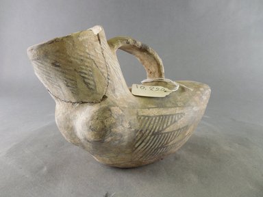 Ancient Pueblo. <em>Pitcher in the Shape of a Bird</em>, Probably 900-1100, Pueblo II. Clay, slip, pigment, 7 x 4 1/2 x 5 3/8 in. (17.8 x 11.4 x 13.7 cm). Brooklyn Museum, Museum Expedition 1903, Purchased with funds given by A. Augustus Healy and George Foster Peabody, 03.325.10820. Creative Commons-BY (Photo: Brooklyn Museum, CUR.03.325.10820_view1.jpg)