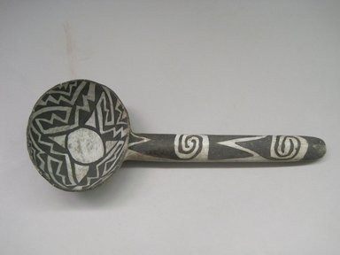 Possibly Ancestral Pueblo. <em>Ladle</em>, 900–1300. Clay, slip, carbon pigment, 13 1/4 x 5 1/4 x 3 1/4 in. (33.7 x 13.3 x 8.3 cm). Brooklyn Museum, Museum Expedition 1903, Purchased with funds given by A. Augustus Healy and George Foster Peabody, 03.325.10847. Creative Commons-BY (Photo: Brooklyn Museum, CUR.03.325.10847_view2.jpg)