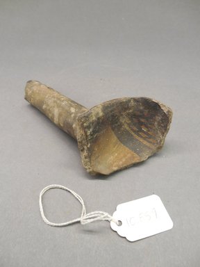 Ancient Pueblo. <em>Ladle Fragment</em>, Probably 1070-1300, Pueblo III. Clay, 5 x 2 1/4 in. (12.7 x 5.7 cm). Brooklyn Museum, Museum Expedition 1903, Purchased with funds given by A. Augustus Healy and George Foster Peabody, 03.325.10859. Creative Commons-BY (Photo: Brooklyn Museum, CUR.03.325.10859_view1.jpg)
