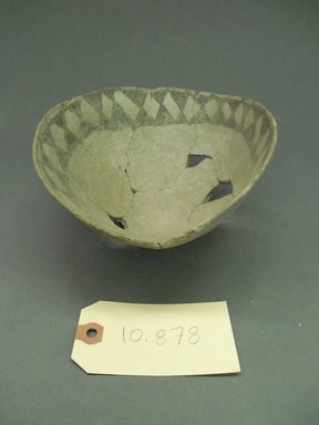 Ancestral Pueblo. <em>Bowl</em>, 900–1100, Pueblo II, Mancos Black on White. Clay, slip, 8 1/4 x 7 x 3 5/8 in. (21 x 17.8 x 9.2 cm). Brooklyn Museum, Museum Expedition 1903, Purchased with funds given by A. Augustus Healy and George Foster Peabody, 03.325.10878. Creative Commons-BY (Photo: Brooklyn Museum, CUR.03.325.10878.jpg)
