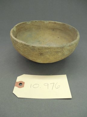 Pueblo (unidentified). <em>Thick-sided Undecorated Bowl</em>. Clay, 2 1/2 x 6 in. (6.4 x 15.2 cm). Brooklyn Museum, Museum Expedition 1903, Purchased with funds given by A. Augustus Healy and George Foster Peabody, 03.325.10976. Creative Commons-BY (Photo: Brooklyn Museum, CUR.03.325.10976.jpg)