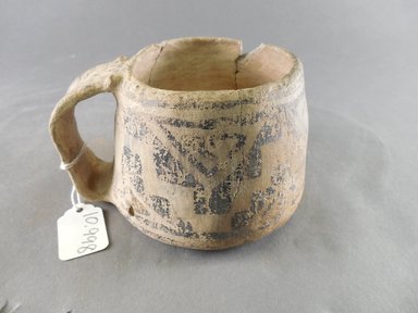Pueblo (unidentified). <em>Mug</em>, Probably 1070-1300, Pueblo III. Clay, 3 3/8 x 3 1/2 in (8.6 x 8.9 cm). Brooklyn Museum, Museum Expedition 1903, Purchased with funds given by A. Augustus Healy and George Foster Peabody, 03.325.10998. Creative Commons-BY (Photo: Brooklyn Museum, CUR.03.325.10998_view1.jpg)