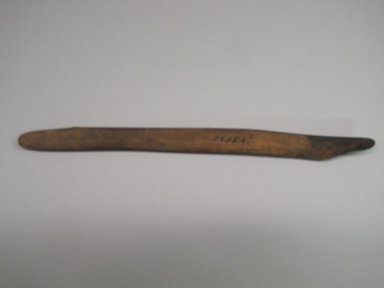 Ancestral Hopi Pueblo. <em>Weaving Tool</em>. Wood, 5/8 × 3/8 × 9 5/8 in. (1.6 × 1 × 24.4 cm). Brooklyn Museum, Museum Expedition 1903, Purchased with funds given by A. Augustus Healy and George Foster Peabody, 03.325.12152. Creative Commons-BY (Photo: , CUR.03.325.12152.jpg)
