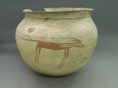 She-we-na (Zuni Pueblo). <em>Jar Drum (Tai-pai-ham)</em>. Clay, pigment, 13 3/4 x 18 11/16 in (35.0 x 47.5 cm). Brooklyn Museum, Museum Expedition 1903, Museum Collection Fund, 03.325.3568. Creative Commons-BY (Photo: Brooklyn Museum, CUR.03.325.3568.jpg)