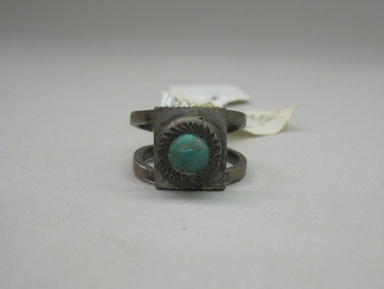 Navajo. <em>Ring (Yastsa)</em>. Silver, turquoise, 1/2 x 3/4 in. (2.5 x 1.5 cm). Brooklyn Museum, Museum Expedition 1903, Museum Collection Fund, 03.325.3732. Creative Commons-BY (Photo: , CUR.03.325.3732.jpg)