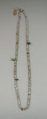 Navajo. <em>Necklace (Yotgai)</em>. Shell, turquoise, string, 26 x 1/4 in. (33.0 x 1.2 x 1.0 cm). Brooklyn Museum, Museum Expedition 1903, Museum Collection Fund, 03.325.3737. Creative Commons-BY (Photo: , CUR.03.325.3737.jpg)