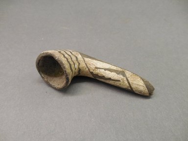Ancient Pueblo (Anasazi). <em>Pipe</em>, 1100-1300. Clay, slip, pigment, 2 5/8 x 15/16 in. (7.3 x 2.5 cm). Brooklyn Museum, Museum Expedition 1903, Museum Collection Fund, 03.325.4156. Creative Commons-BY (Photo: Brooklyn Museum, CUR.03.325.4156.jpg)