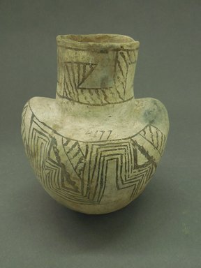 Ancient Pueblo. <em>Pitcher</em>, 875-950. Ceramic, slip, pigment, 6 5/16 × 5 1/2 × 4 1/2 in. (16 × 14 × 11.5 cm). Brooklyn Museum, Museum Expedition 1903, Museum Collection Fund, 03.325.4177. Creative Commons-BY (Photo: Brooklyn Museum, CUR.03.325.4177_view1.jpg)