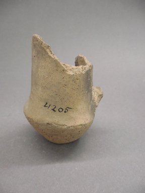 Southwest (unidentified). <em>Plain Pitcher</em>. Clay, 3 1/4 x 2 1/4 in (8.3 x 5.7 cm). Brooklyn Museum, Museum Expedition 1903, Museum Collection Fund, 03.325.4205. Creative Commons-BY (Photo: Brooklyn Museum, CUR.03.325.4205.jpg)
