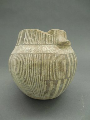 Ancient Pueblo. <em>Pitcher</em>, 1000-1100. Clay, slip, pigment, 5 1/8 × 5 1/2 × 5 1/2 in. (13 × 14 × 14 cm). Brooklyn Museum, Museum Expedition 1903, Museum Collection Fund, 03.325.4266. Creative Commons-BY (Photo: Brooklyn Museum, CUR.03.325.4266.jpg)