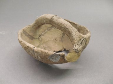Ancestral Pueblo. <em>Bowl with Handle</em>, 800-1200. Clay, 2 5/8 x 3 7/8 in. (6.7 x 9.8 cm). Brooklyn Museum, Museum Expedition 1903, Museum Collection Fund, 03.325.4306. Creative Commons-BY (Photo: Brooklyn Museum, CUR.03.325.4306_view1.jpg)
