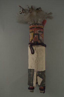 A:shiwi (Zuni Pueblo). <em>Kachina Doll</em>, late 19th century. Wood, cotton, pigment, feathers, 8 11/16 in. (22.1 cm). Brooklyn Museum, Museum Expedition 1903, Museum Collection Fund, 03.325.4642. Creative Commons-BY (Photo: Brooklyn Museum, CUR.03.325.4642_front.jpg)