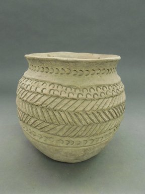 She-we-na (Zuni Pueblo). <em>Coiled Ware Jar with incised lines and circles</em>. Clay, pigment, 7 5/16 x 7 11/16 in. (18.6 x 19.5 cm). Brooklyn Museum, Museum Expedition 1903, Museum Collection Fund, 03.325.4727. Creative Commons-BY (Photo: Brooklyn Museum, CUR.03.325.4727.jpg)