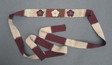  <em>Belt</em>. Silk, 1 3/4 x 78 3/4 in. (4.5 x 200 cm). Brooklyn Museum, Gift of George C. Brackett, 03.331b. Creative Commons-BY (Photo: Brooklyn Museum, CUR.03.331b_view1.jpg)