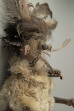 Mau-i (A:shiwi (Zuni Pueblo)). <em>Kachina Doll (Zamalahaktoh)</em>, late 19th-early 20th century. Wood, fur, pigment, feathers, hide, 15 3/4 x 2 1/2 in. (40 x 6.4 cm). Brooklyn Museum, Museum Expedition 1904, Museum Collection Fund, 04.297.5364. Creative Commons-BY (Photo: Brooklyn Museum, CUR.04.297.5364_detail1.jpg)