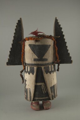 Hopi Pueblo. <em>Kachina Doll (Angwusnasomtaqa)</em>, late 19th century. Wood, pigment, wool yarn, cotton cord, feathers, 11 13/16 in. (30 cm). Brooklyn Museum, Museum Expedition 1904, Museum Collection Fund, 04.297.5563. Creative Commons-BY (Photo: Brooklyn Museum, CUR.04.297.5563_front.jpg)