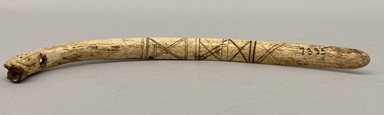 Haida. <em>Perforator Used to Pierce Roofing (To Olange)</em>, late 19th century. Bone, 11 11/16 x 7/8 x 3/4 in.  (29.7 x 2.3 x 1.9 cm). Brooklyn Museum, Museum Expedition 1905, Museum Collection Fund, 05.588.7335. Creative Commons-BY (Photo: Brooklyn Museum, CUR.05.588.7335_view01.jpg)